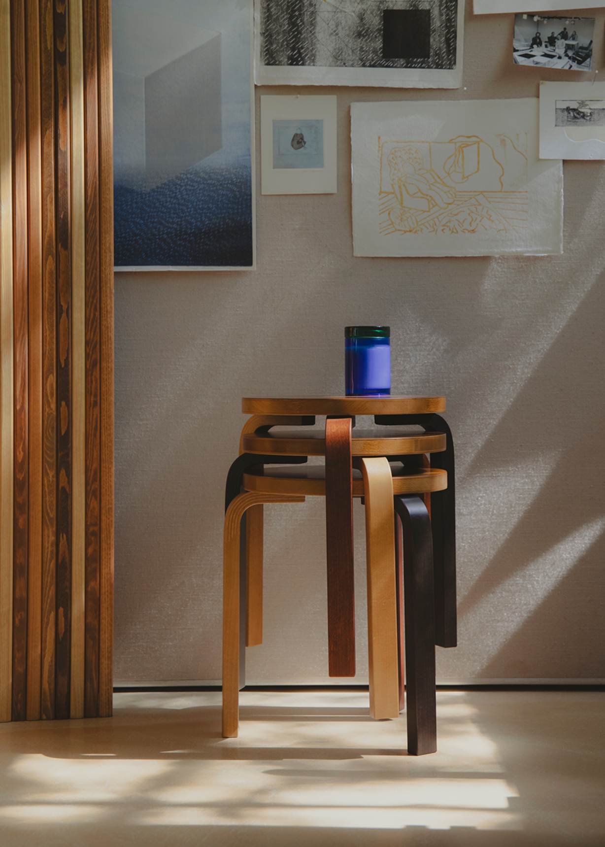 Artek Reimagined by Paul Smith - Four Colour-Stained Stool 60